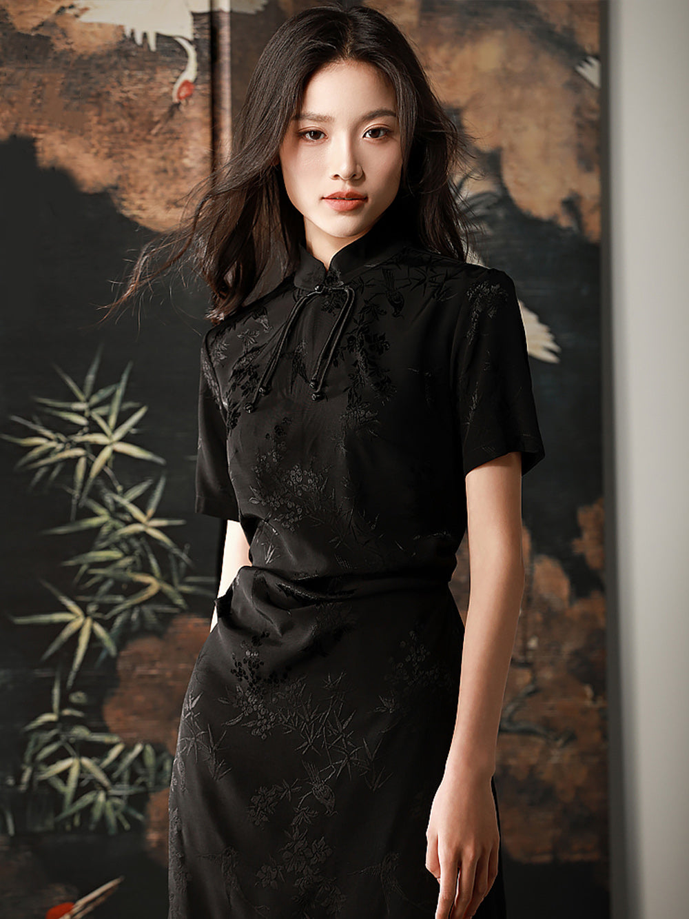 MUKTANK X CUUDICLAB Silk Jacquard Cheongsam Dress