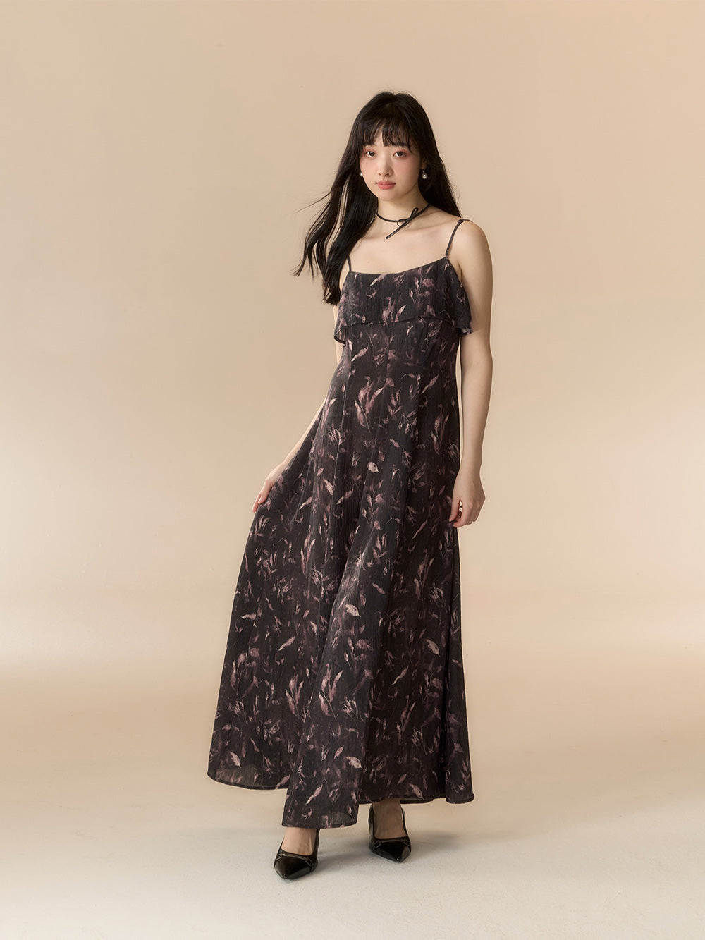 MUKTANK X LOUMUTAKU New Chinese-Style Off-shoulder Tie-dye Dress