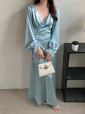 WS Premium Blue Elegant Comfortable Slim Dress