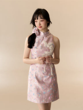 MUKTANK X LOUMUTAKU New Chinese-Style Fluff Patch Butterfly Cheongsam