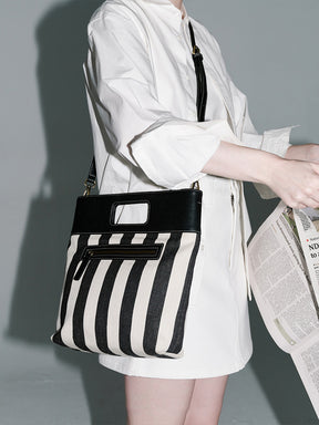 MUKTANK x Yamaguchi Mioko Striped Handbag