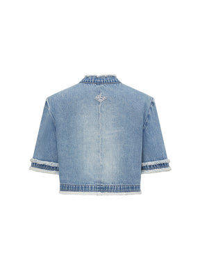 MUKZIN Vintage Denim Short Sleeve Jacket