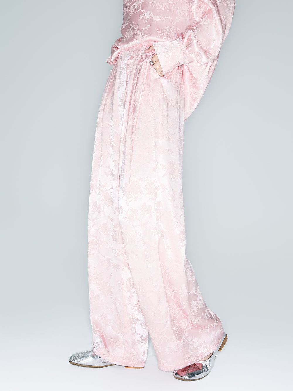 MUKZIN Linglong "Intoxicated by Flowers" - Neo-Chinese Relaxed Wide-Leg Trousers