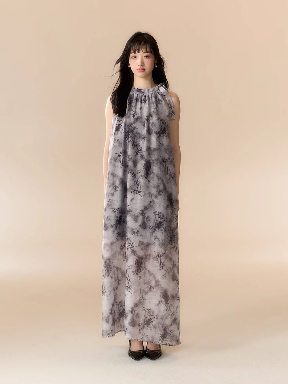 MUKTANK X LOUMUTAKU New Chinese-Style Ink Color Halter dress