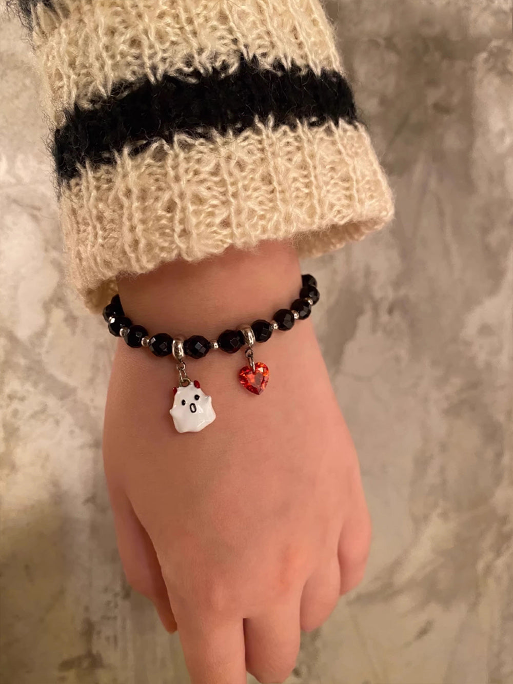 MUKTANK X WHITEHOLE Demon Little Ghost Unique Beaded Chain