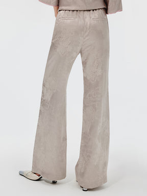 MUKZIN Jacquard High-waisted Wide-leg Pants