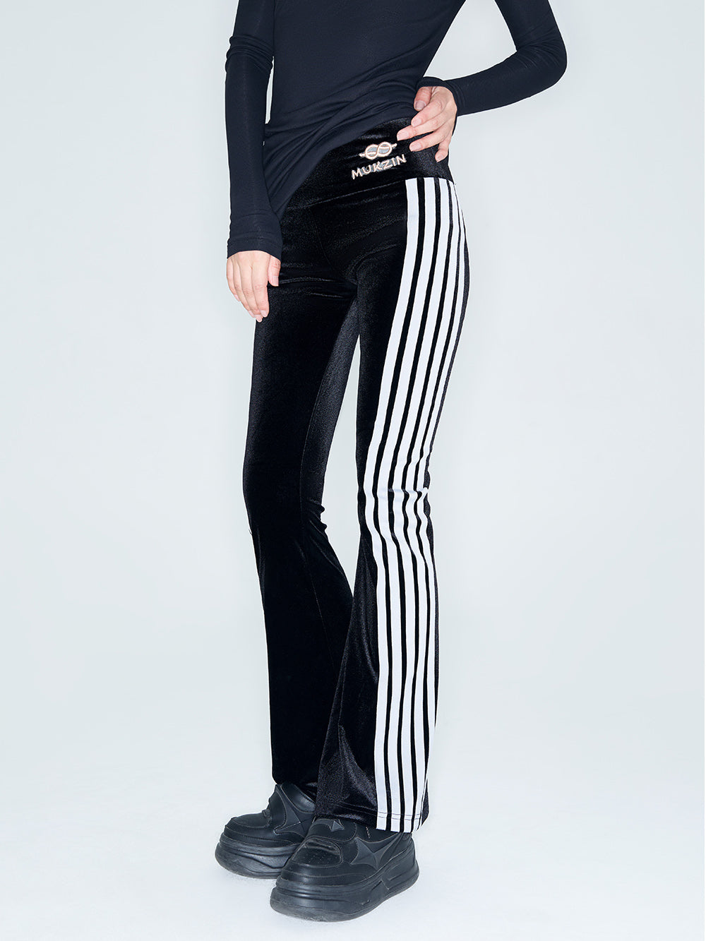 MUKZIN Linglong "Disco" Vintage Velvet Sporty Flared Pants