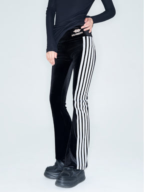 MUKZIN Linglong "Disco" Vintage Velvet Sporty Flared Pants