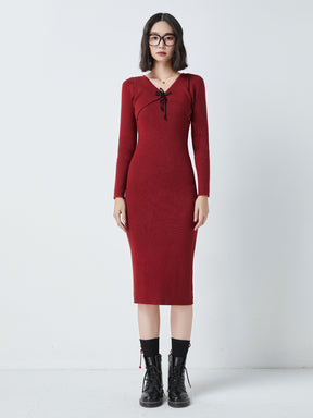 MUKTANK x CUUDICLAB False Two Piece Knitted Dress (Belt not included)