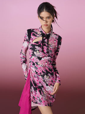 MUKZIN Plum Blossom Dragon Printed Cheongsam