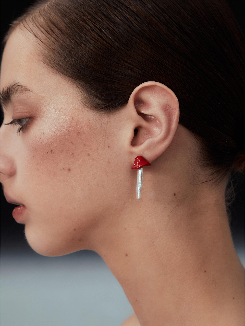 MUKTANKxPEARLONA Dangerous Garden - Magic Mushroom Baroque Pearl Earrings