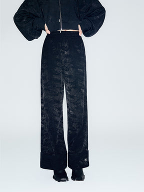 MUKZIN Linglong "Orchid Pavilion" - Elastic Waist Gently Arched Draped Trousers