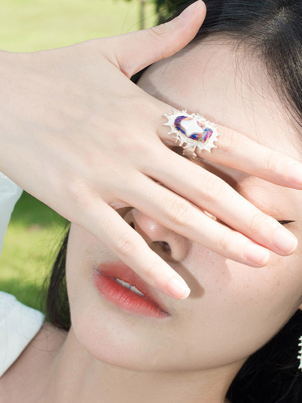 MUKTANK X QUANDO The Door of Stars Silver and Pearl Ring