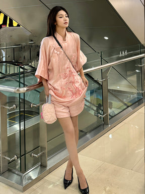 MUKZIN Pink Chinese Casual Short