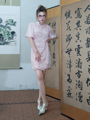 MUKZIN Pink Elegant Cheongsam Dress