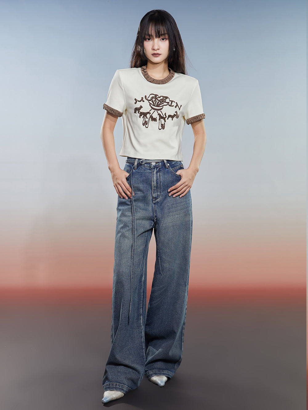 MUKZIN Slim Fit Casual Comfortable Color Block Short T-shirt