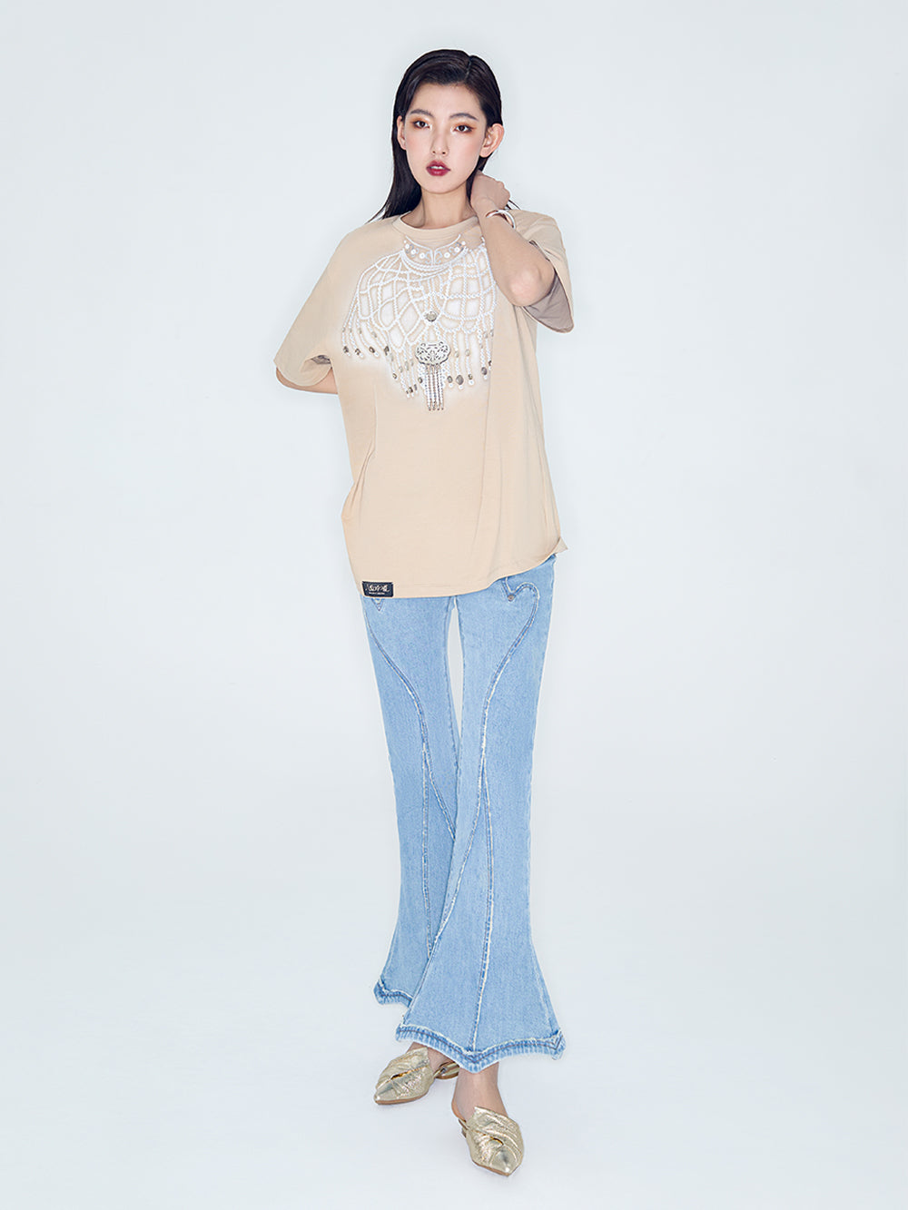 MUKZIN Linglong“Pearl” Vintage Loose Basic T-Shirt