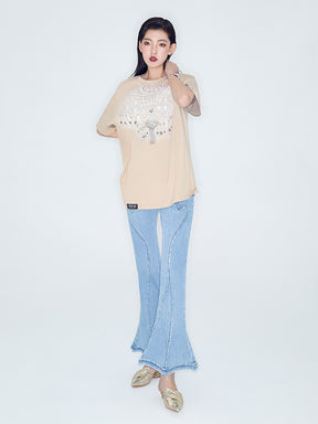 MUKZIN Linglong“Pearl” Vintage Loose Basic T-Shirt