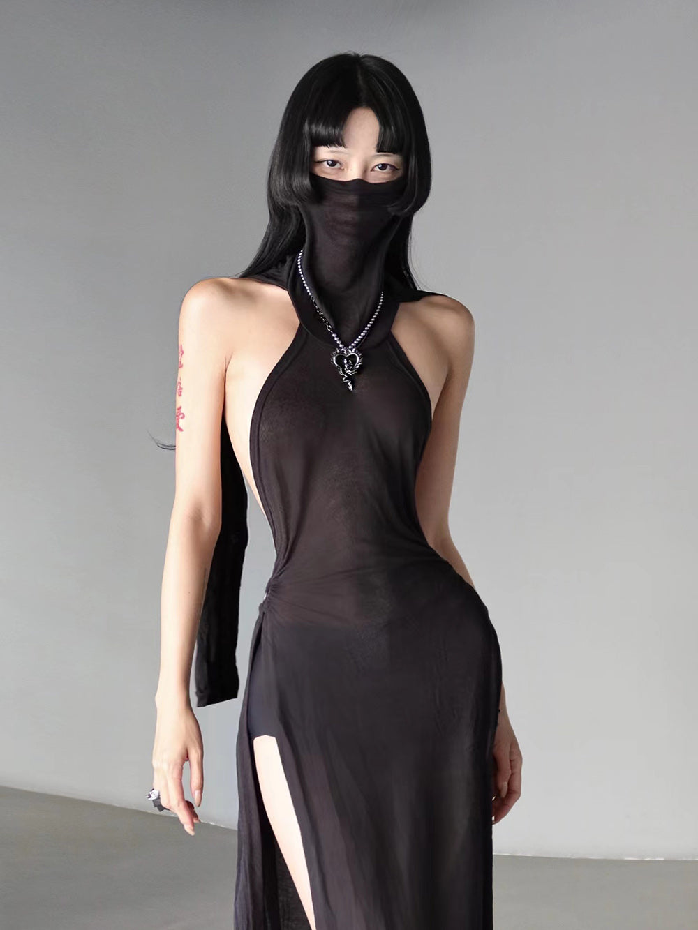 MUKTANK x Mandarin Zan Club Swimming Dragon in the Abyss Black Pearl Necklace
