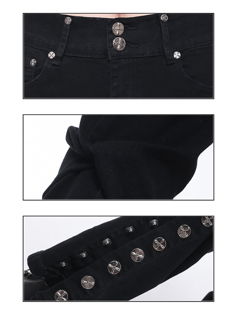 MUKTANK×CUUDICLAB Button Decorated Twisted Jeans