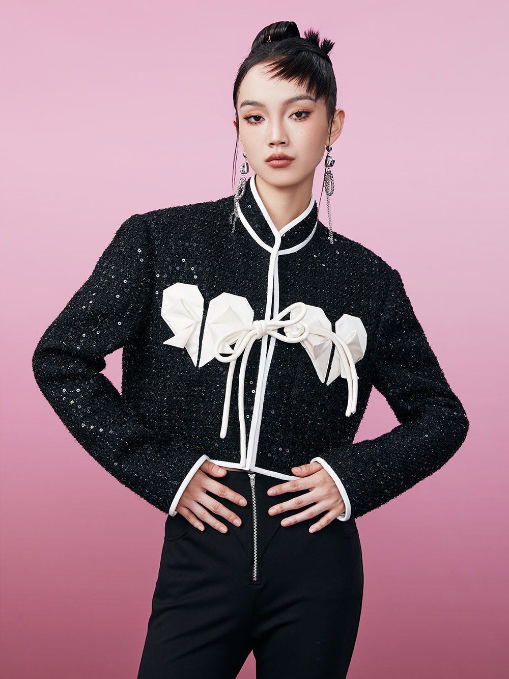 MUKZIN Stylish Short Durable 2-color Color Block Coat