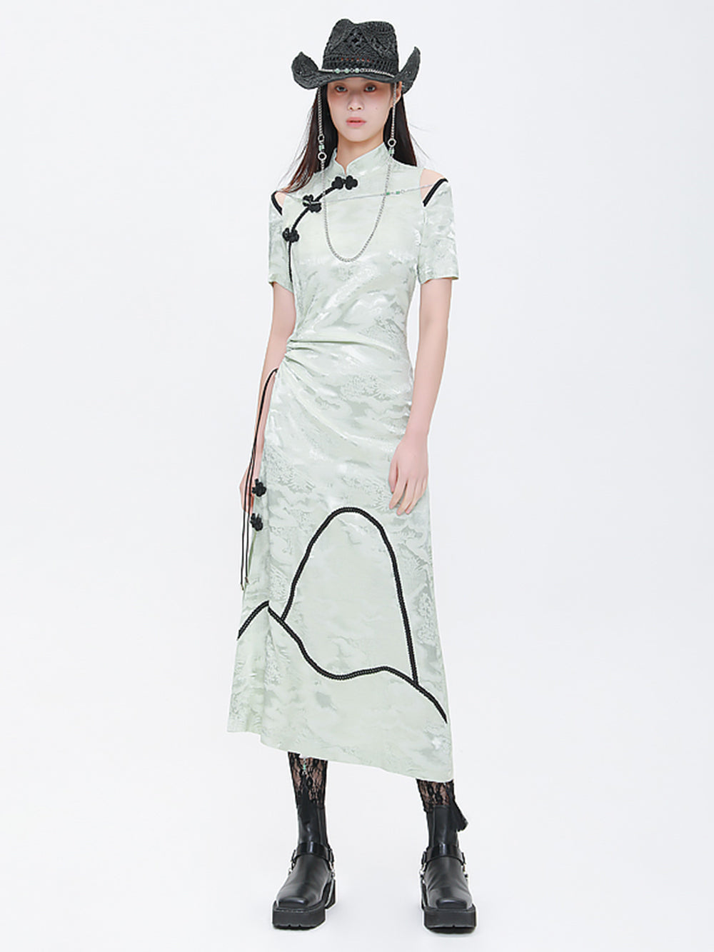 MUKTANK×CUUDICLAB Silk Modified Qipao Dress
