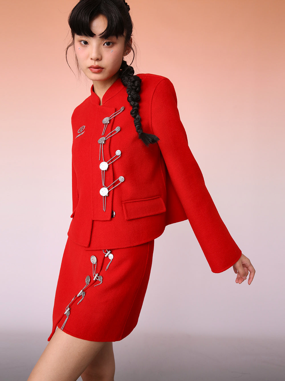 MUKZIN Retro Style Red Original Slim Fashion Coat