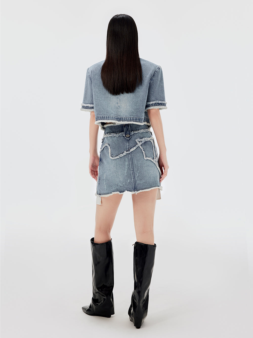 MUKZIN Vintage Denim Short Sleeve Jacket