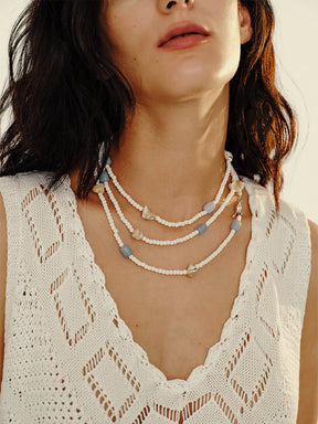 MUKTANK x JUUNNGLE NANAX Dune Milk Blue Necklace