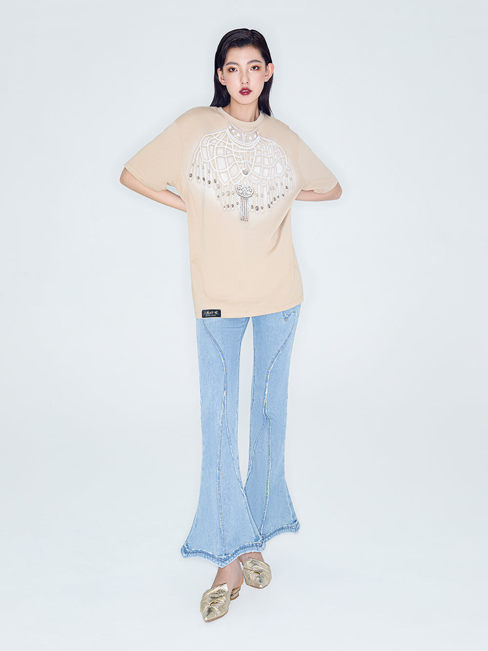 MUKZIN Linglong“Pearl” Vintage Loose Basic T-Shirt