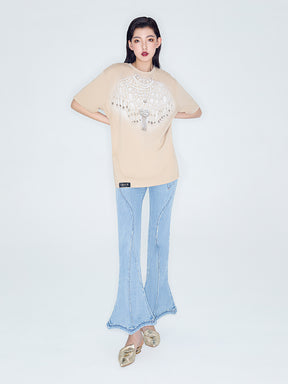 MUKZIN Linglong“Pearl” Vintage Loose Basic T-Shirt