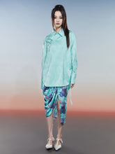 MUKZIN Solid Color Retro Floral Jacquard Chinese Style Shirt