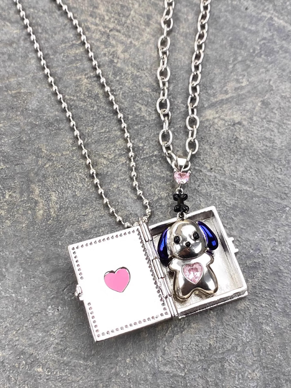 MUKTANK X WHITEHOLE Small Dog Diary Box Unique Necklace