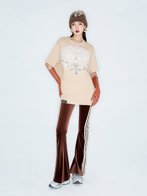 MUKZIN Linglong "Disco" Vintage Velvet Sporty Flared Pants