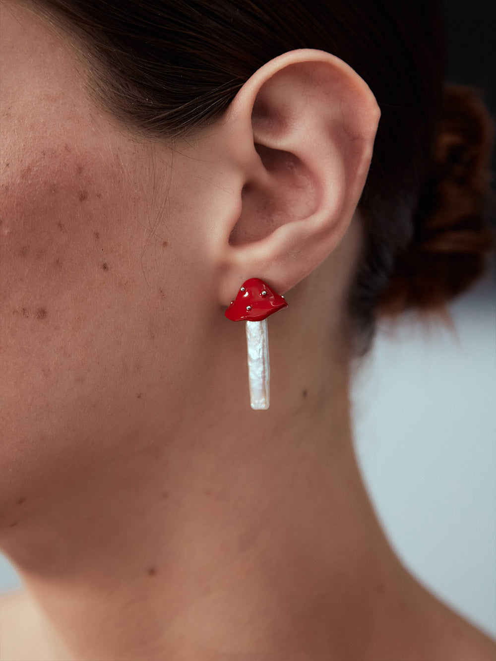 MUKTANKxPEARLONA Dangerous Garden - Magic Mushroom Baroque Pearl Earrings