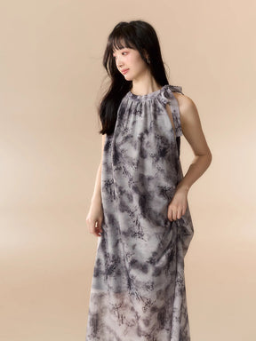 MUKTANK X LOUMUTAKU New Chinese-Style Ink Color Halter dress