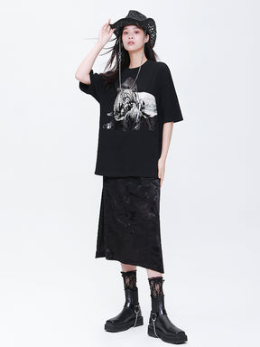 MUKTANK×CUUDICLAB Heavyweight T-Shirt Dwelling In The Fuchun Mountains Printed