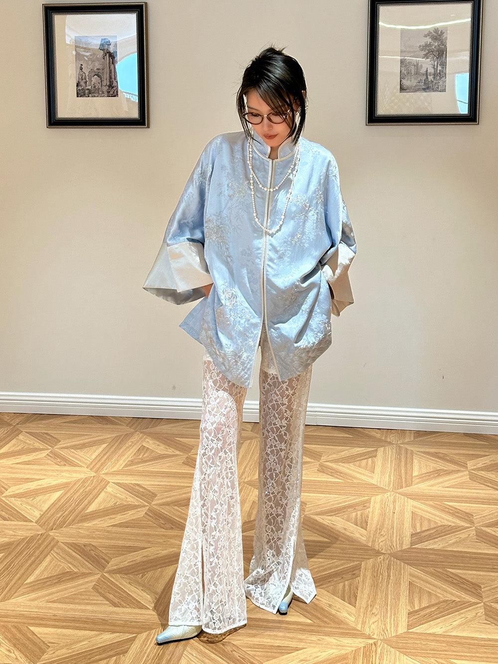 Linglong New Chinese Jacquard Loose Cheongsam Dress