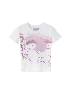 MUKTANK x Damage Asia Fitted T-shirt Featuring A Print of 2D Manga Girl