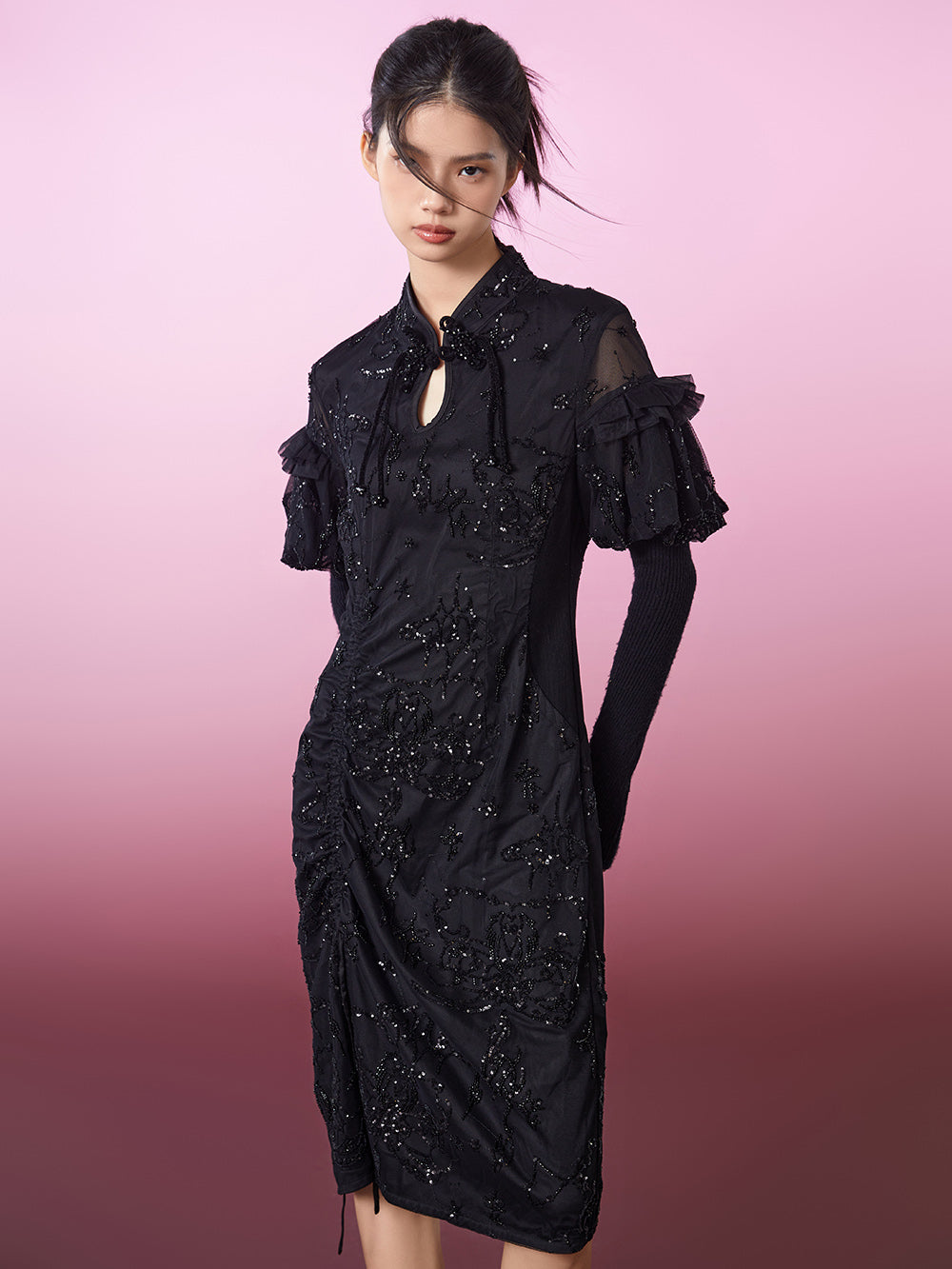 MUKZIN Sequin Embroidery New High-quality Dress Cheongsam