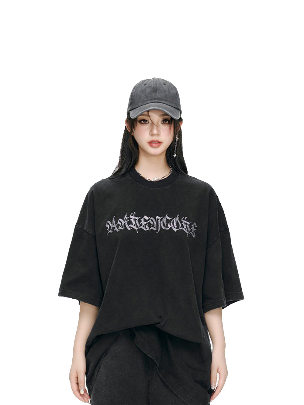 MUKTANK x ARDENCODE Washed Embellished Oversized Cotton T-shirt