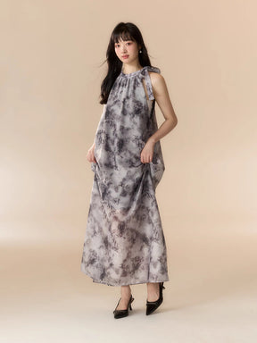 MUKTANK X LOUMUTAKU New Chinese-Style Ink Color Halter dress