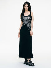 MUKTANK x ARDENCODE Print Graffiti Tight-Fitting Stretchy Knit Camisole Long Dress