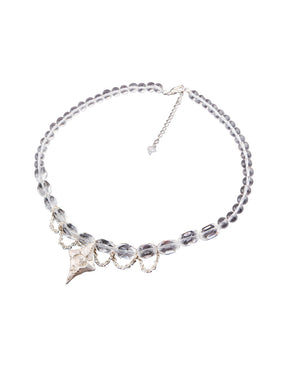MUKTANK X QUANDO Natural White Crystal Beaded Sterling Silver Necklace