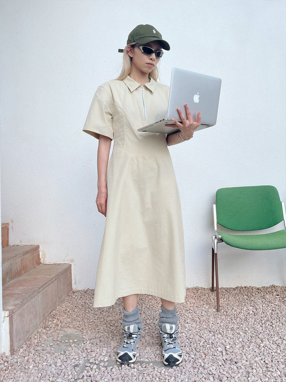 MUKTANK x TWOPLUMGIRLS Waist-Defining One-Piece Dress