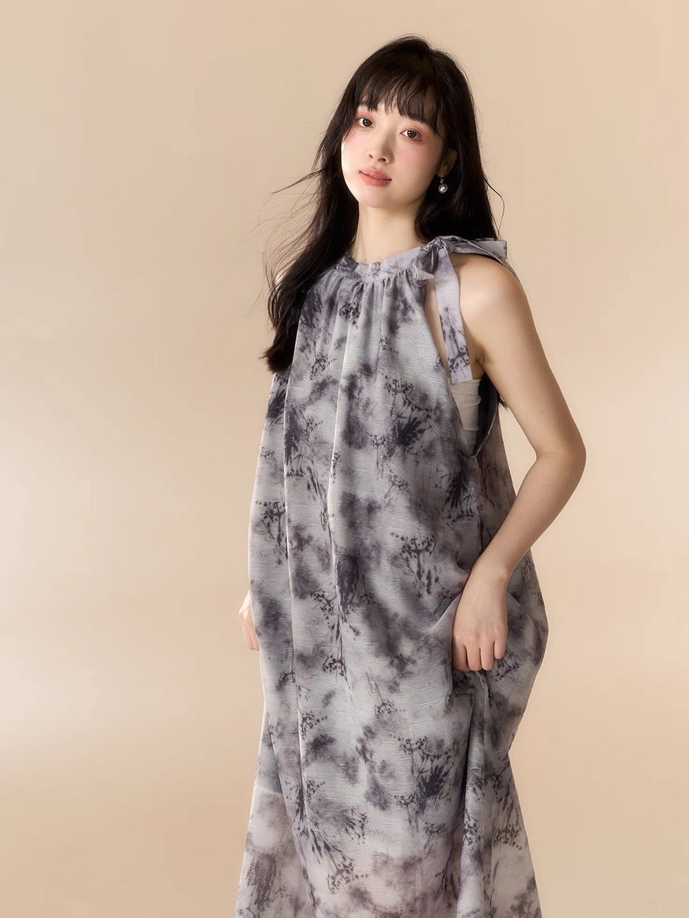 MUKTANK X LOUMUTAKU New Chinese-Style Ink Color Halter dress