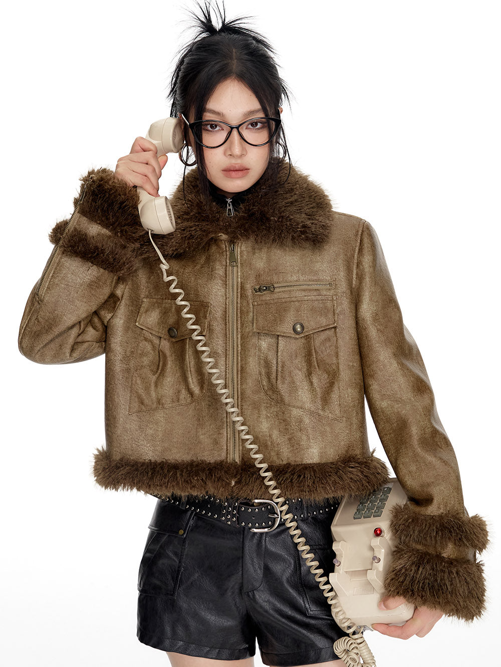 MUKTANK x WESAME Winter Retro Brown Fur Coat