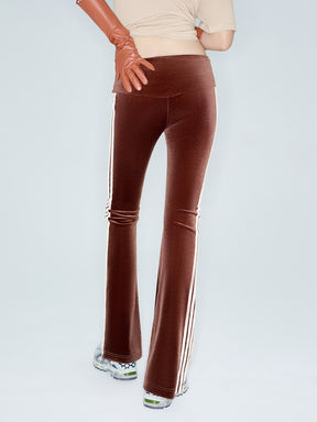 MUKZIN Linglong "Disco" Vintage Velvet Sporty Flared Pants