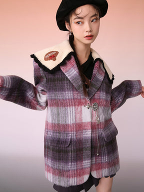 MUKZIN Plaid Cassic Versatile Warm Campus Style Coat