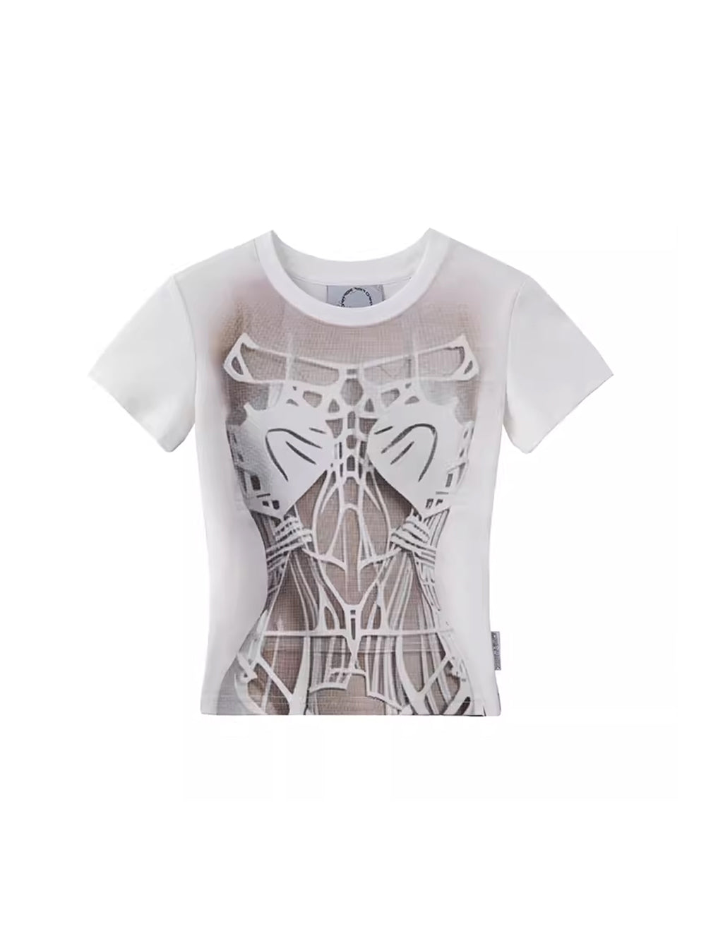 MUKTANK x Damage Asia Skeletal Waist Cincher Printed Stretchy T-shirt